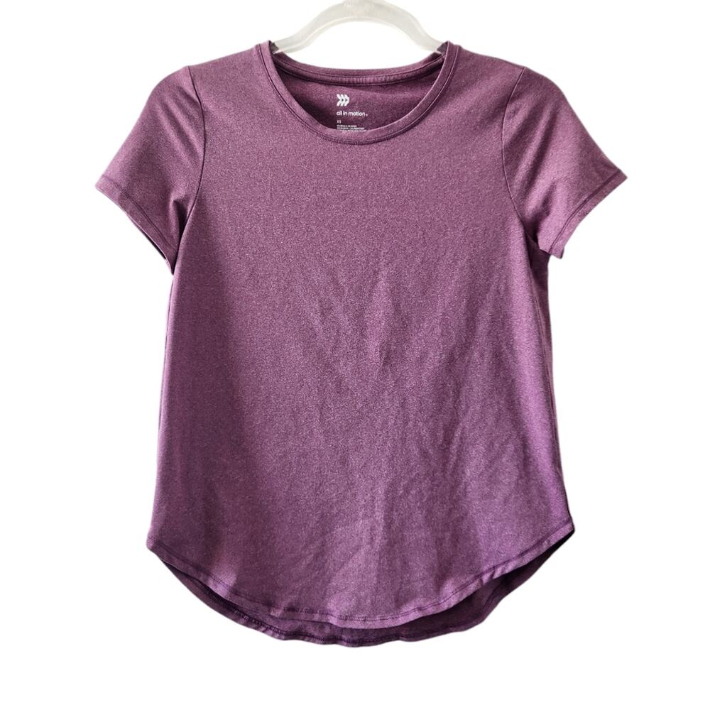 All in Motion Womens Workout Short Sleeve Shirt XS Xsmall Purple Athletic Gym